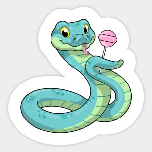 Snake with Lollipop Sticker